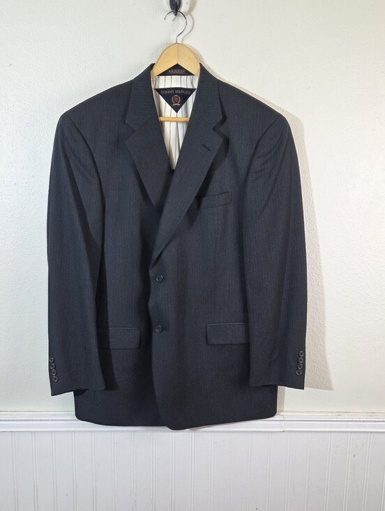 Tommy Hilfiger Other - Vintage Tommy Hilfiger Blazer Sport Coat Mens 43R Gray Pure Wool USA Made